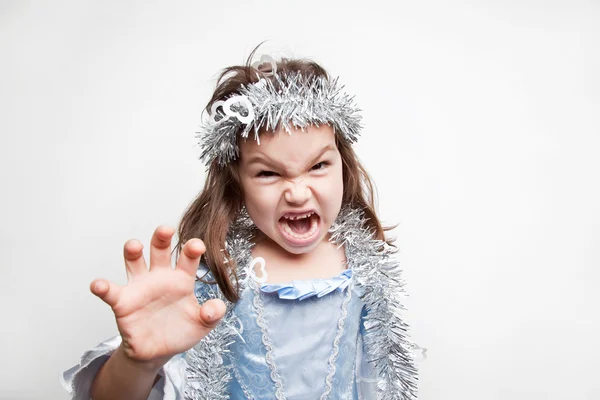 Angry Christmas princess — Stock Photo, Image