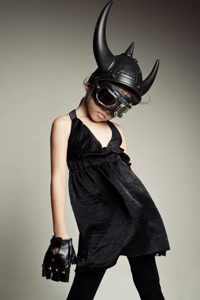 Cyberpunk little child — Stock Photo, Image