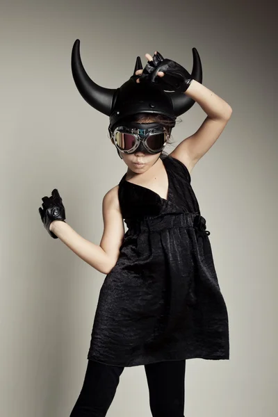 Cyberpunk little child — Stock Photo, Image