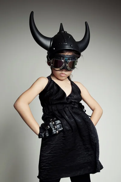 Cyberpunk little child — Stock Photo, Image