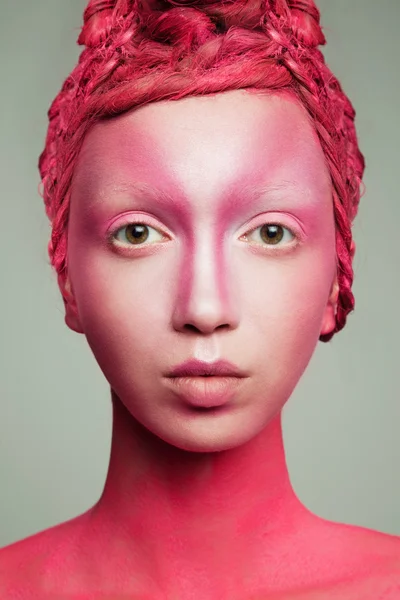 Fairy meisje met creatieve gezicht kunst — Stockfoto