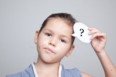 child with a balloon thoughts clipart