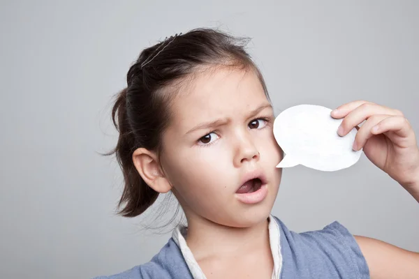 Niño con un globo pensamientos — Foto de Stock