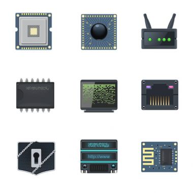 Elektronik vektör Icon set