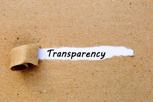 Transparency - printed text underneath torn brown paper