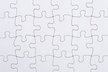 Puzzle parçaları - açık boşluk ile birleştirilmiş boş beyaz