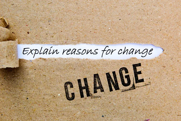 Cambio - Explicar las razones del cambio - Estrategias exitosas para el cambio — Foto de Stock