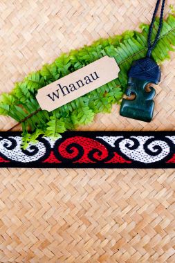 NZ - Kiwi - Maori theme - backgrounds and objects - maori word for family (whanau) clipart