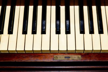 Antika piyano - klavye closeup