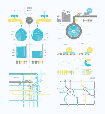 Metro harita Infographic sunu