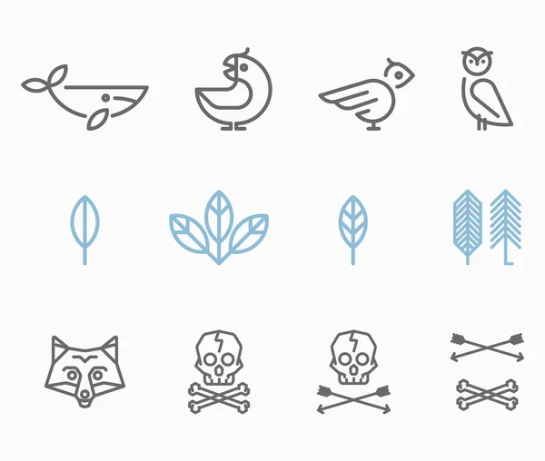 Hayvanlarla logolar — Stok Vektör
