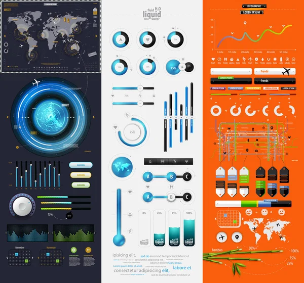 Elementos planos de infografía — Archivo Imágenes Vectoriales