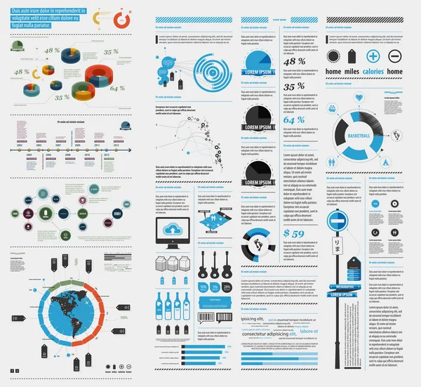 Elementos planos de infográficos — Vetor de Stock