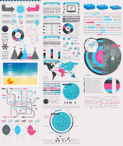 Éléments plats de l'infographie — Image vectorielle