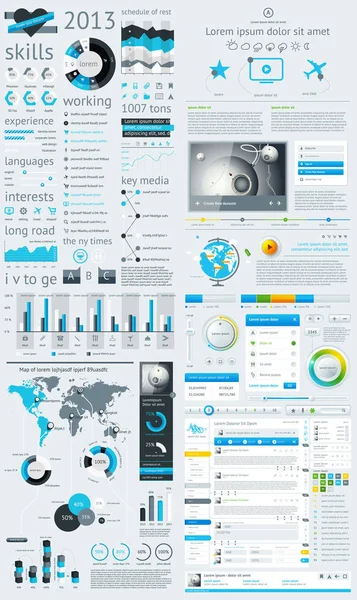 Elementos planos de infográficos — Vetor de Stock