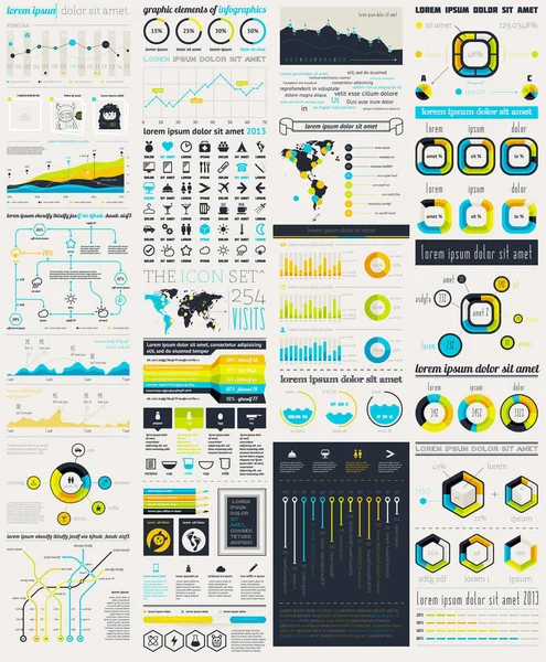 Elementos planos de infografía — Vector de stock