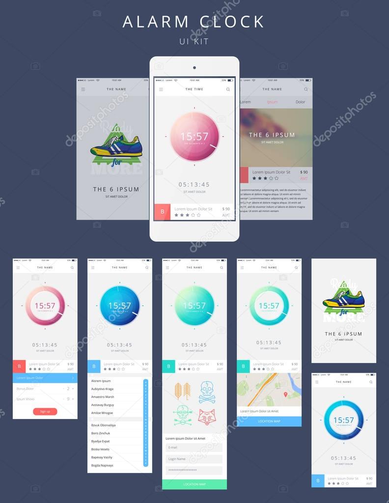 Alarm Clock design for Your Phone in Flat Style