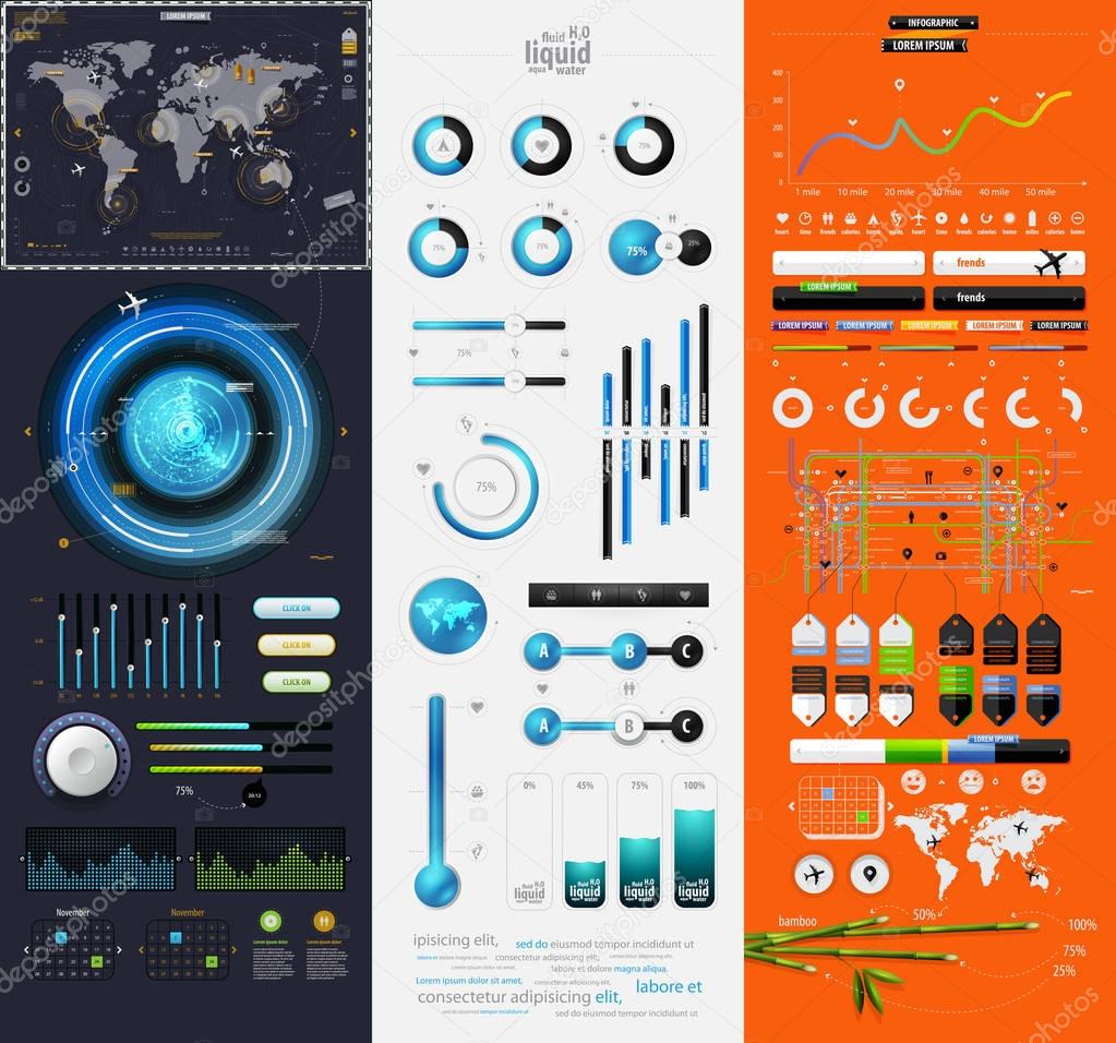 Flat Elements of Infographics