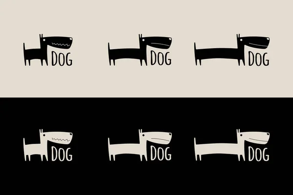 Vectorillustratie Van Logo Met Grappige Hond — Stockvector