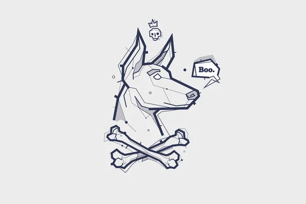Λογότυπο Σκύλου Γκρι Φόντο Απλά Διανυσματική Απεικόνιση Διανυσματικά Γραφικά