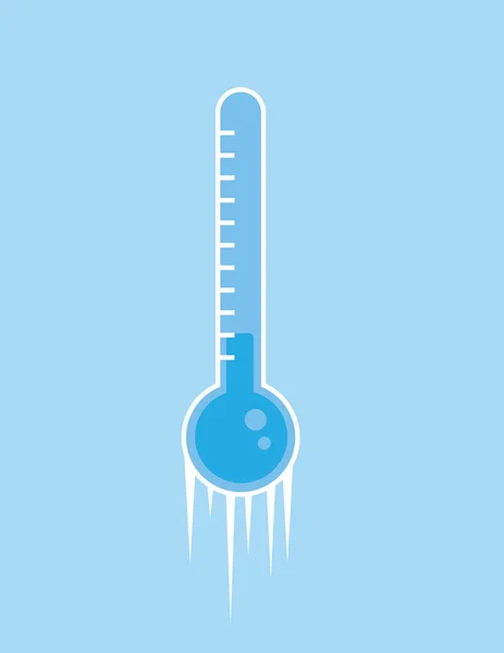 Es dingin termometer - Stok Vektor