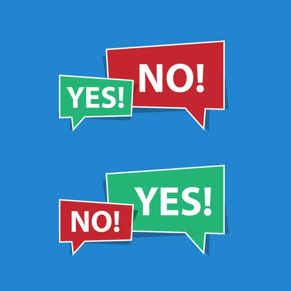 Yes No Speech Bubbles — Stock Vector