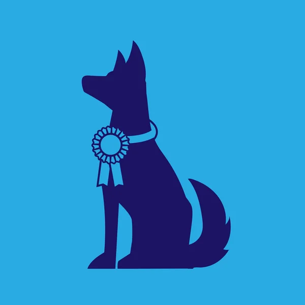 Perro con cinta azul — Archivo Imágenes Vectoriales