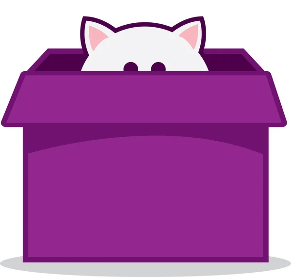 Cat Peeking out of Box — Stock Vector