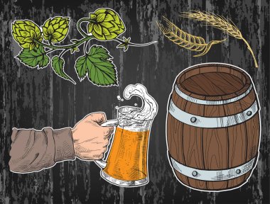 Suluboya el tutarak bira bardağı, varil, atlama, kulakları ile