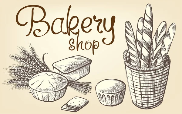 Fresh bakery set — Stock Vector