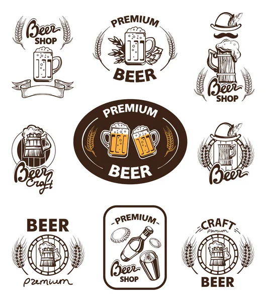 Set icono cerveza — Vector de stock