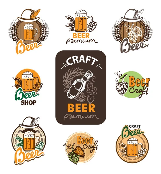 Set icon beer — Stock Vector