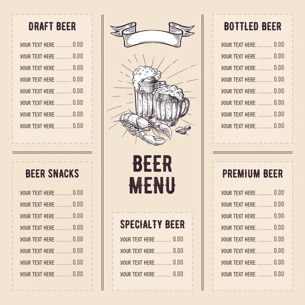 Bier restaurant brochure vector — Stockvector