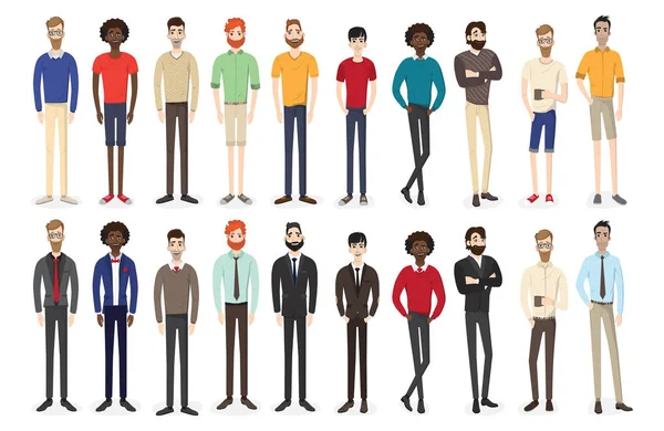 Set of working people standing. — Stock Vector