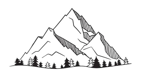 Montagne vectorielle avec texture . — Image vectorielle