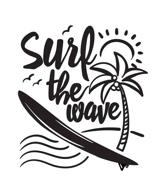 Surfing koncept för skjorta eller logotyp, print, stämpel. — Stock vektor