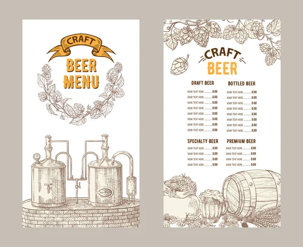 Cerveza restaurante folleto vector — Archivo Imágenes Vectoriales