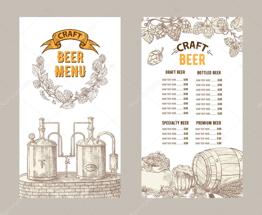 Beer restaurant brochure vector