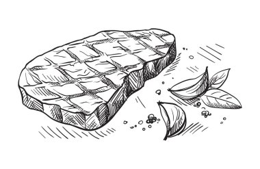 Beyaz arka plan üzerinde izole lezzetli kızarmış eti biftek