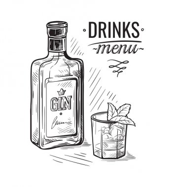 şişe alkol kroki için