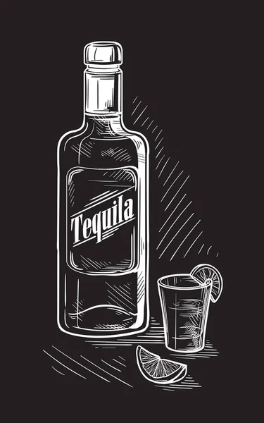 Lahve na alkohol skica — Stockový vektor