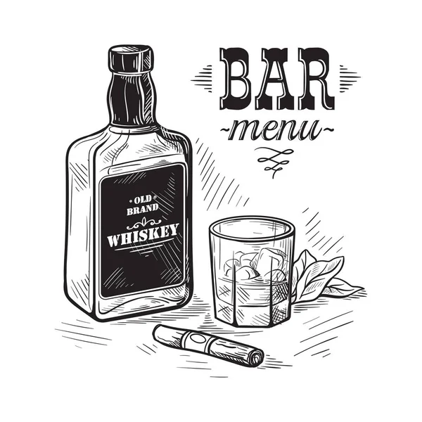 Botellas para boceto de alcohol — Archivo Imágenes Vectoriales