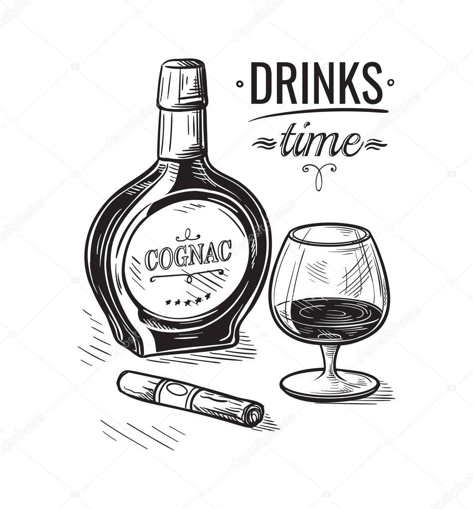 bottles for alcohol sketch