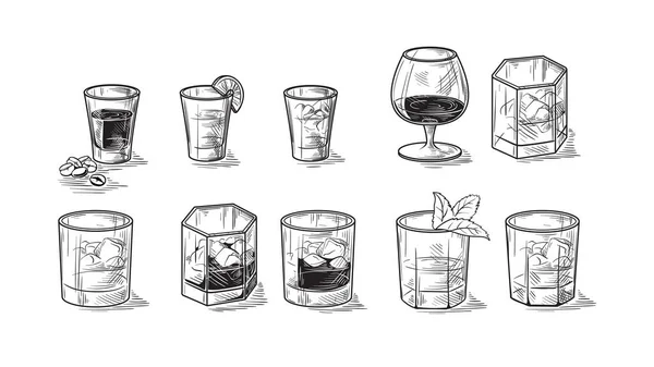 Ensemble de bouteilles pour alcool — Image vectorielle