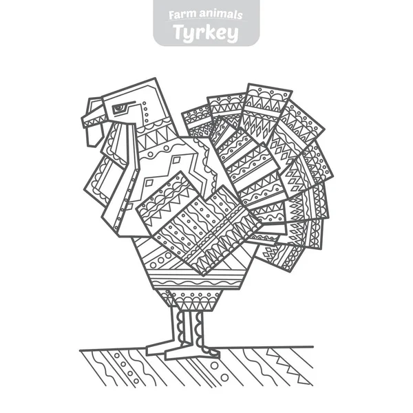 Turquía ilustración vectorial dibujado a mano . — Vector de stock