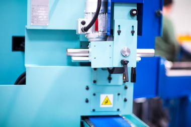 Cnc makine açık mavi sahne tarafından işlem işlem işleme soyut sahne.