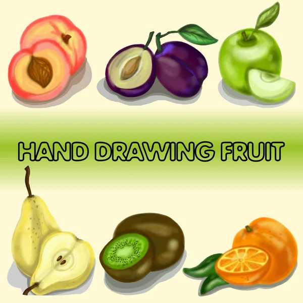 Série d'illustrations de fruits — Image vectorielle