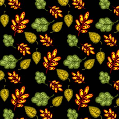  yaprak ve dal ile desen duvar kağıdı