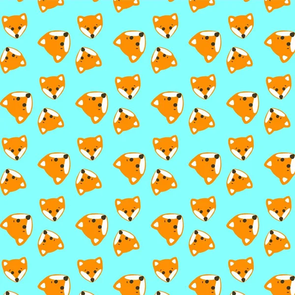 Cute retro cartoon pattern wallpaper with foxes — Stock Vector