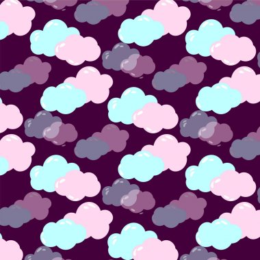 arka plan mavi ve pembe bulutlar desenli